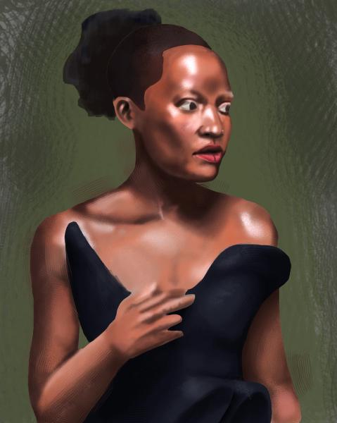 Study of Lupita Nyong'o, inspired by a shot by Mario Sorrenti.